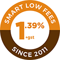 1% +gst - Smart low fees since 2011